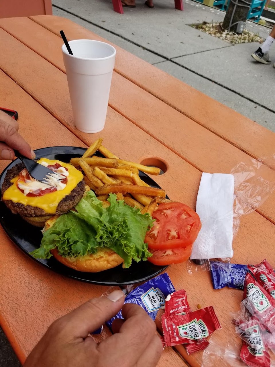 10 Oz Burger and Fries